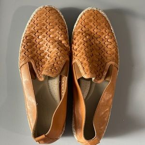 The Flexx camel colored slip on loafers
